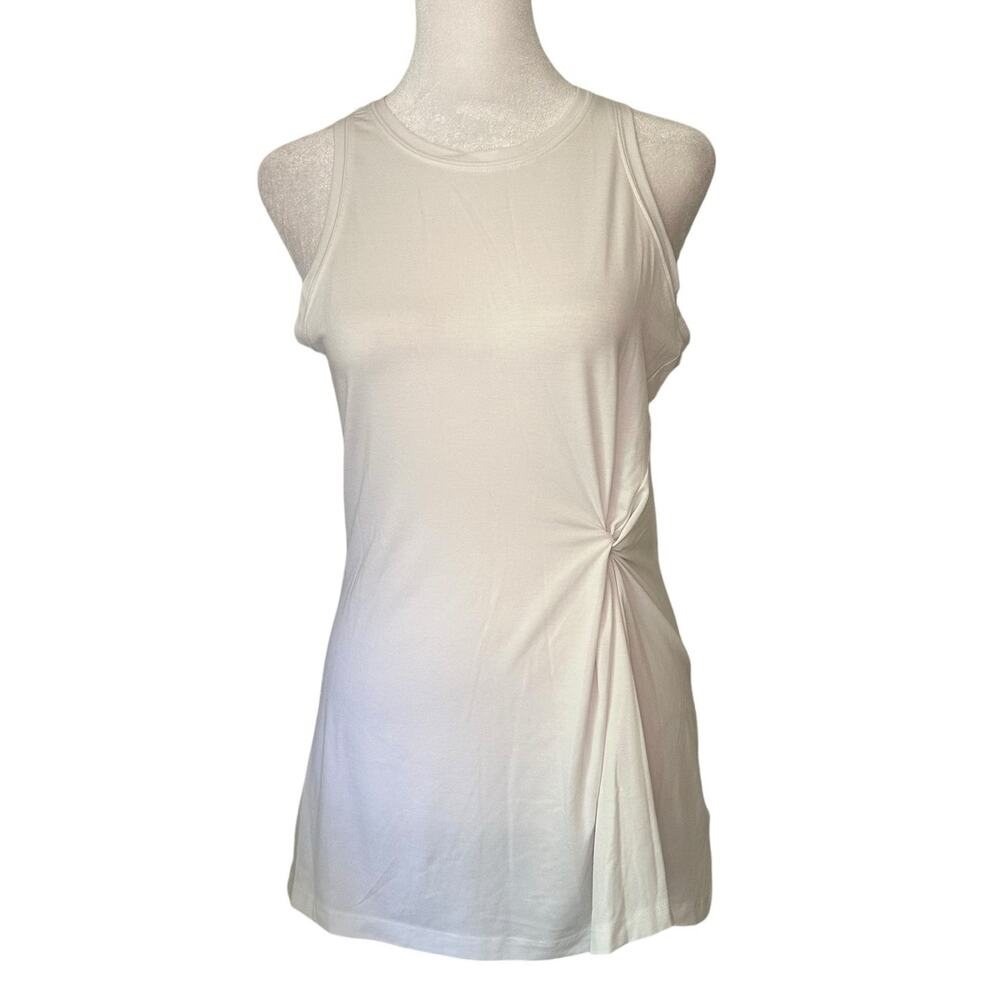 Athleta Radiate white knot-front tank top size S